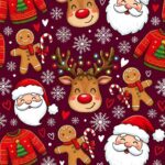 Red Aesthetic Wallpaper Festive Patterns