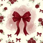 Red Aesthetic Wallpaper Floral Bow