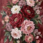 Floral Painting Red Aesthetic Wallpaper
