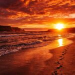 Red Aesthetic Wallpaper Sunset Beach