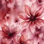 Red Aesthetic Watercolor Flowers Wallpaper