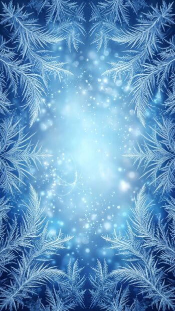 A frosty, decorative design with icy patterns and a blue background in Full HD resolution