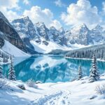 Snow Wallpaper Lake and Mountains