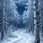 Snow Wallpaper Moonlit Forest