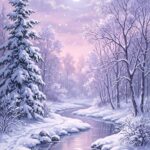 Snow Wallpaper Moonlit River