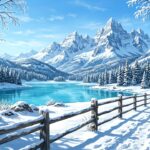 Snow Wallpaper Mountain Lake Scene