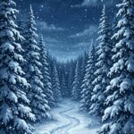 Snow Wallpaper Night Forest Path