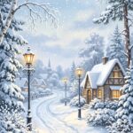 Snow Wallpaper Snowy Village Scene