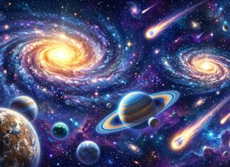 A Starfield Nebula Wallpaper showcasing galaxies and planets in 2K resolution