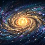 Starfield Nebula Wallpaper Golden Spiral Galaxy