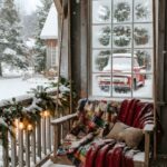 Country Christmas Wallpaper Cozy Porch Swing Snow Wallpaper