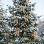 Country Christmas Wallpaper Snowy Pine Tree Decor Wallpaper