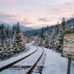 North Pole Express Snowy Tracks Christmas Wallpaper