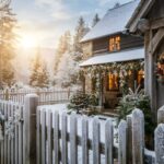 Snowy Cottage Country Christmas Wallpaper