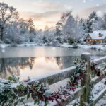 Snowy Lake Country Christmas Wallpaper