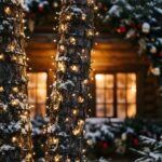 Twinkling Country Christmas Tree Lights Wallpaper