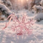 Cute Pink Christmas Snowflake Ornament Wallpaper