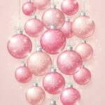 Cute Pink Christmas Glitter Ornaments Wallpaper