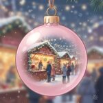 Cute Pink Christmas Market Ornament Wallpaper