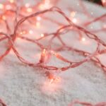 Cute Pink Christmas Wallpaper String Lights Snow Wallpaper