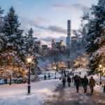 New York Christmas Central Park Snow Wallpaper