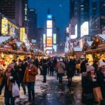 Times Square Christmas Market New York Wallpaper