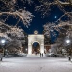 New York Christmas Washington Square Arch Wallpaper