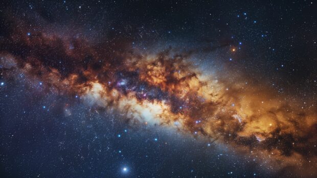1920x1080 Space wallpaper HD features a stunning view of a galactic core with dense star clusters and bright light radiating outward.