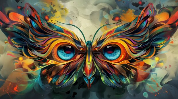 4K Abstract butterfly effect, chaotic patterns and colors.