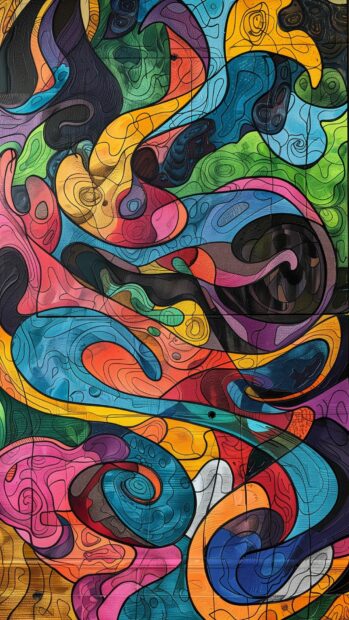 A cool background abstract art piece with swirling colors and intricate patterns.