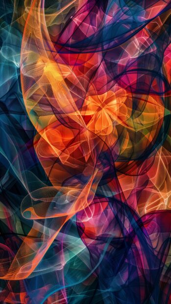 Abstract colorful carnival, vibrant and chaotic colors HD wallpaper for iPhone.