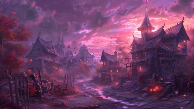 Aesthetic Halloween 4K Desktop Wallpaper.