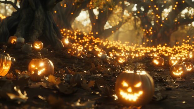 Aesthetic Halloween 4K Desktop Wallpaper Free Download.