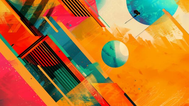 Aesthetic YouTube HD background with bold colors and geometric shapes, featuring a dynamic design.