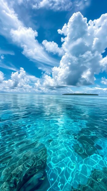 Blue ocean iPhone wallpaper HD free download.