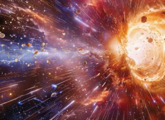Cool space background An illustration of the Big Bang wallpaper with intense light and energy radiating outward.