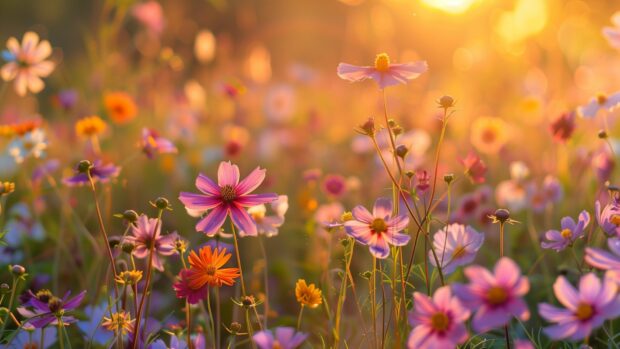 Cool Field of flowers background for august.