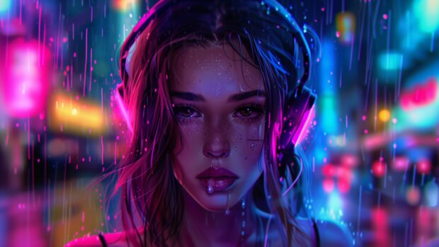 Cool girl 4K HD wallpaper for laptop.