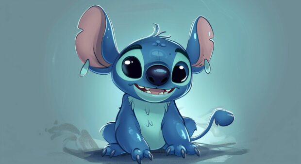 Cute Stitch cartoon character, Chibi Drawing Style.
