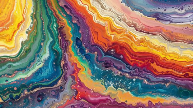 Fluid acrylic pour, marbled colors background.