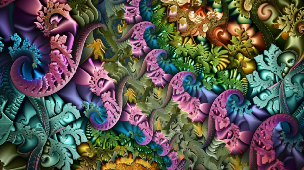 Fractal patterns, intricate abstract design 4K Abstract Wallpaper HD.