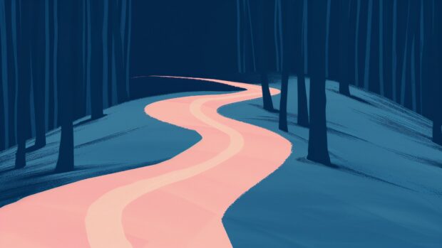 Free download Abstract minimalist forest path, minimalistic trees.