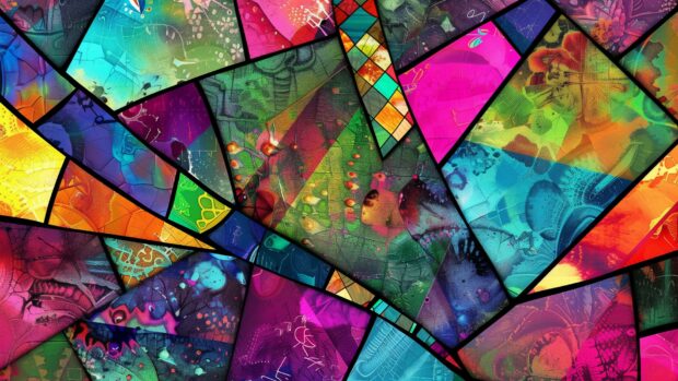 Free download Abstract stained glass, intricate color patterns wallpaper HD.