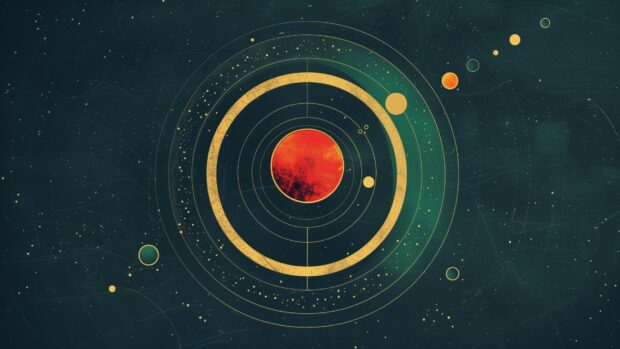 Free download Minimalist abstract wallpaper cosmic design, simple star patterns.