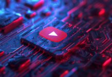 Futuristic YouTube HD wallpaper featuring digital effects.