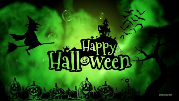 Halloween Green Modern Desktop Background.
