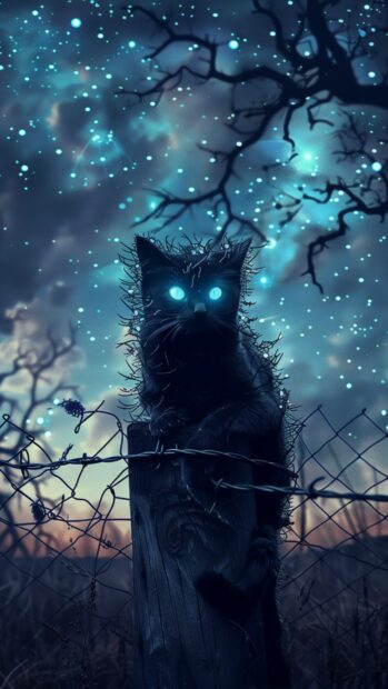 Halloween black cat wallpaper iPhone.