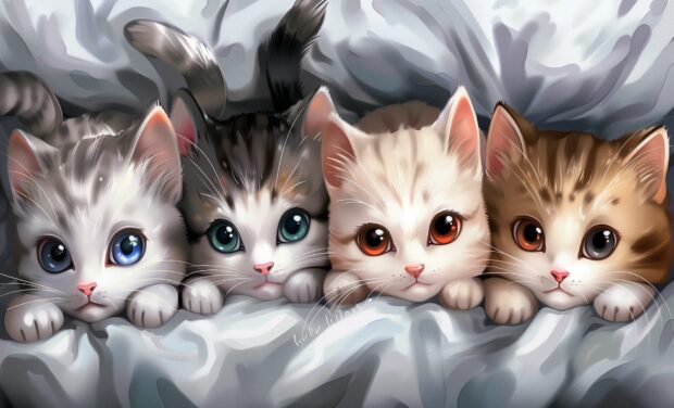 Kawaii cat HD wallpaper.