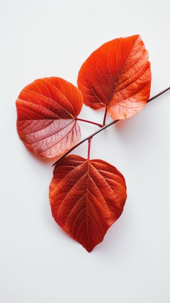 Minimalist autumn leaves on a white background mobile.
