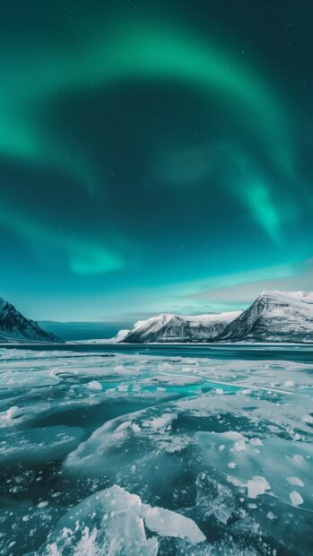 Northern Lights casting a magical glow over a vast snowy plain.